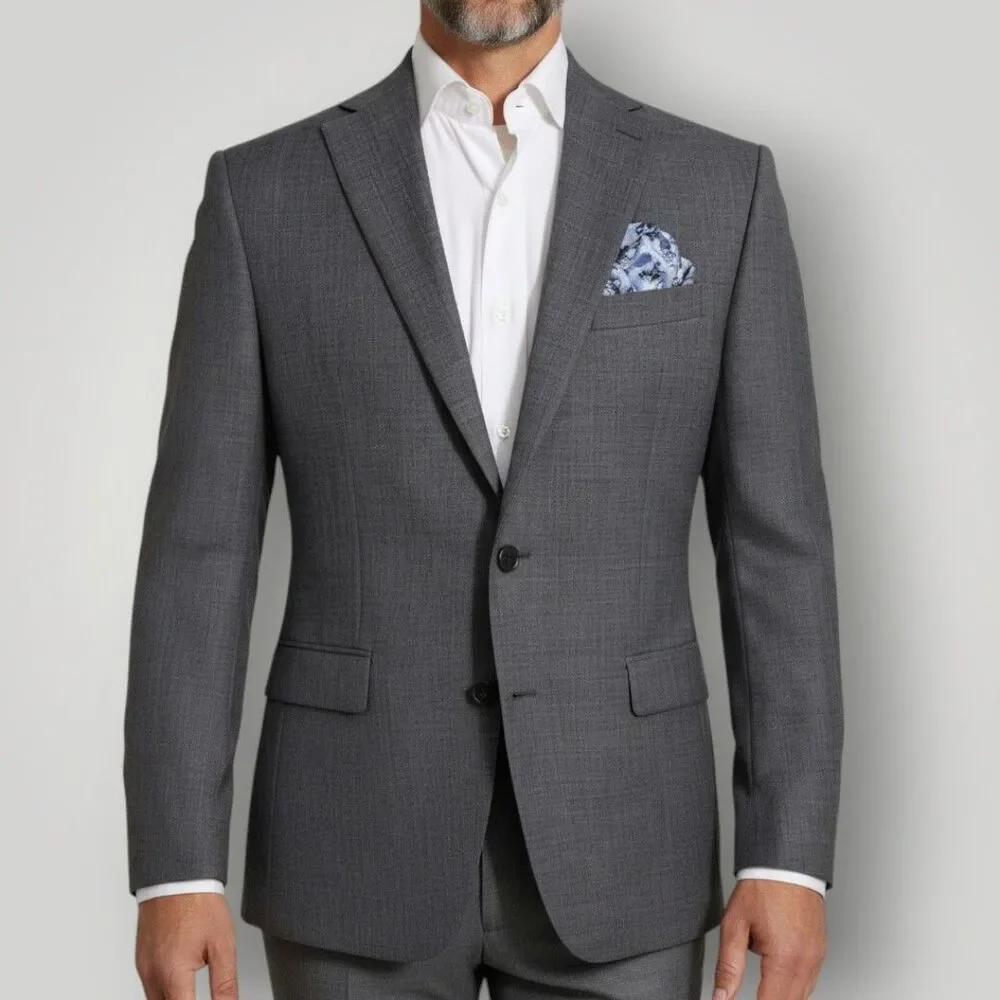 MICHAEL KORS Mens Blazer 46R Sport Coat Two Button Suit Jacket Gray Wool 1-Vent